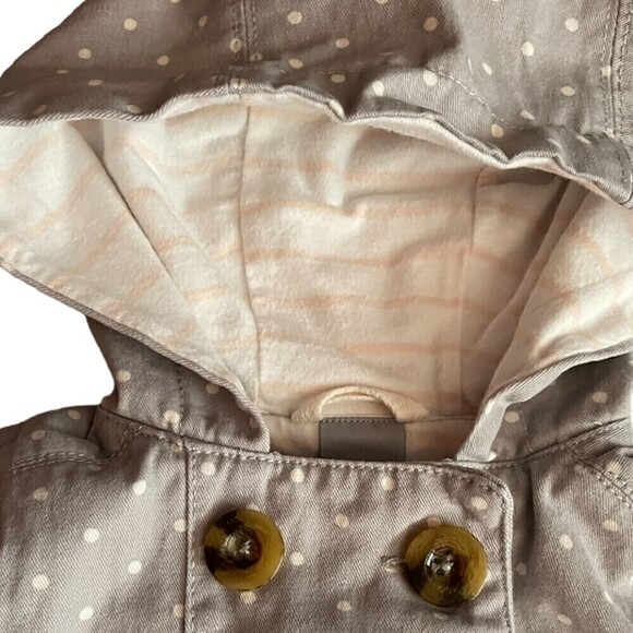 ❤️ TAHARI Polka Dot Gray And White Hoodie Jacket Size 12 Months - Picture 6 of 7